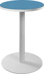 Sydney - Table cocktail rond (AVEC CADRE) - 24'' D x 30" H - Blanc & Bleu baltique