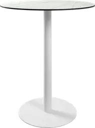 Sydney - Table bistro rond - 36'' D x 40" H - Blanc & Marbre blanc