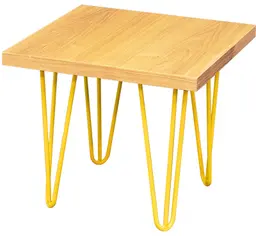 Oslo - Table d'appoint - 18'' L x 18'' l x 16'' H - Jaune & Bois naturel