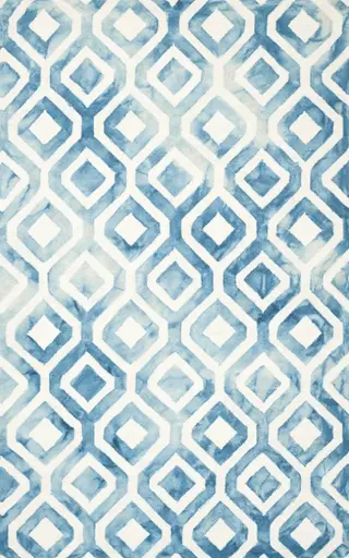 Euphemia carpet - 8' L x 5' W - Blue & Ivory