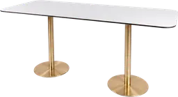 Sydney - Dinner table - 8' L x 40'' W x 40" H - Gold & White