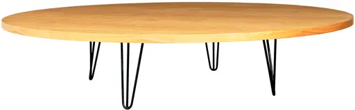 Oslo - Round banquet table - 70'' Dia x 16'' H - Matte black & Amber wood