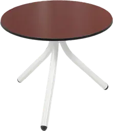 Bloom - Coffee table round - 24'' Dia x 16" H - White & Bordeaux