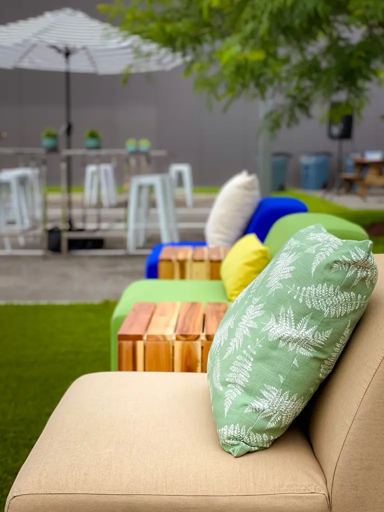 Fidji Sable Vert Bleu Coussin Parasol