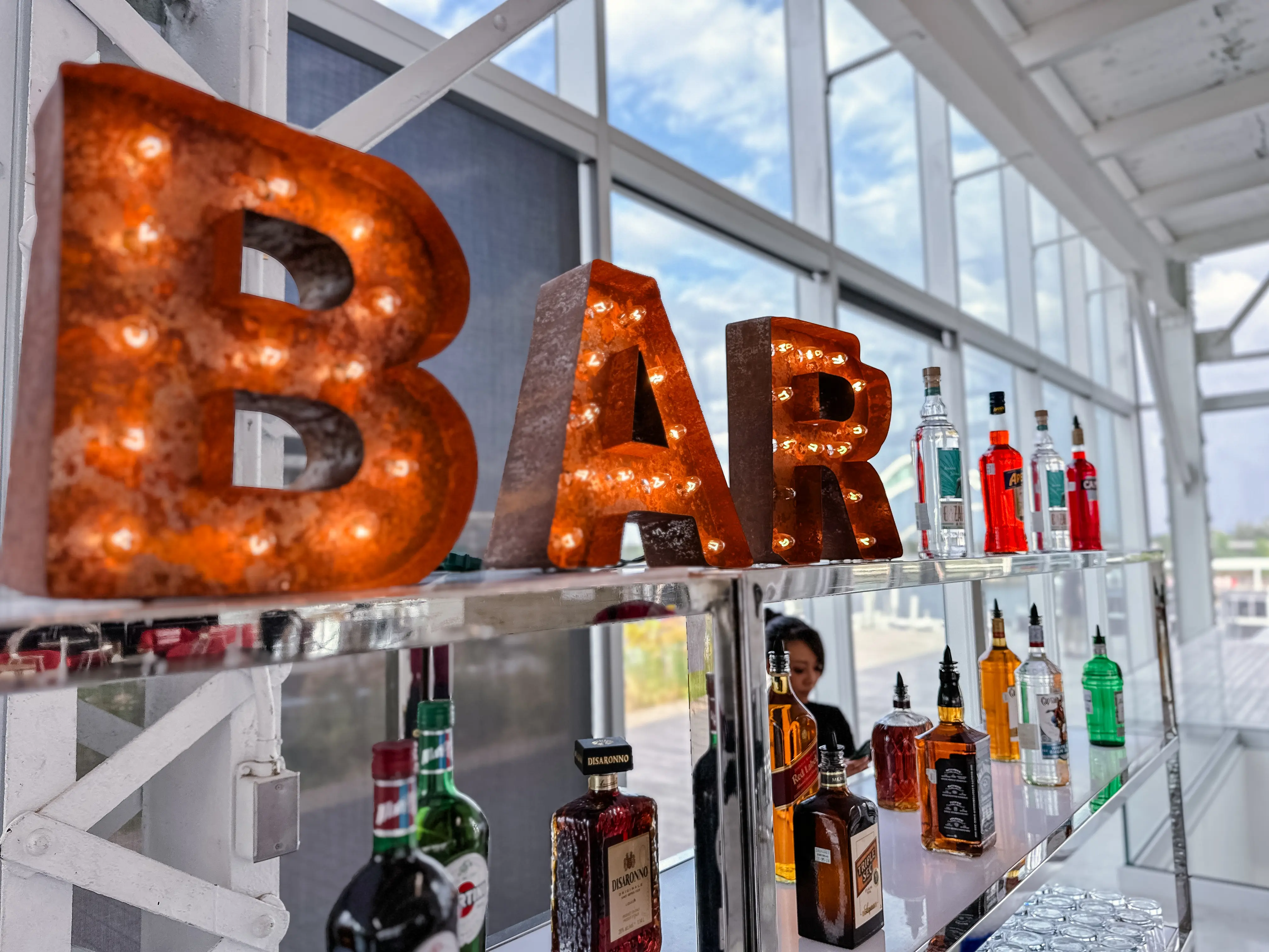 B-A-R sign - Rust used in the inspiration Grand Quai   Pavillon   Lettre Bar EN