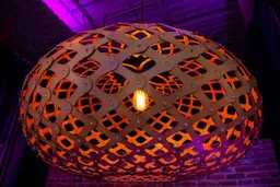 Palawan pendant lamp - Round - 20'' Dia - Wood used in the inspiration Luminaire Palawan Copie 3