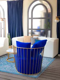 Cooper floor lamp - Gold used in the inspiration Alexandria Bleu Ellis Tapis Fidji Cuir Blanc Lampe Cooper