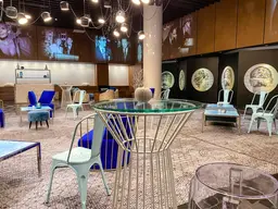 Aura Stool - Clear used in the inspiration Soho Verre Loft Turquoise Alexandria Bleu