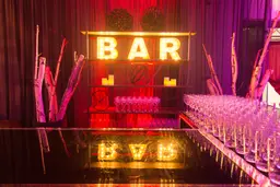 B-A-R sign - Rust used in the inspiration Lounge Bourbon Noir 6