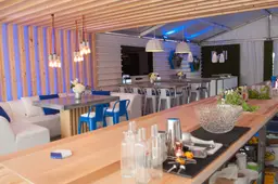 Mcfly pendant lamp - 9" Dia x 16" H - White used in the inspiration Fidji Sofa Bar Comptoir Bois