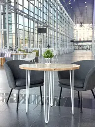 Oslo - Round Bistro table - 36'' Dia x 30'' H - White & Natural wood used in the inspiration Ccq Img 1676 EN