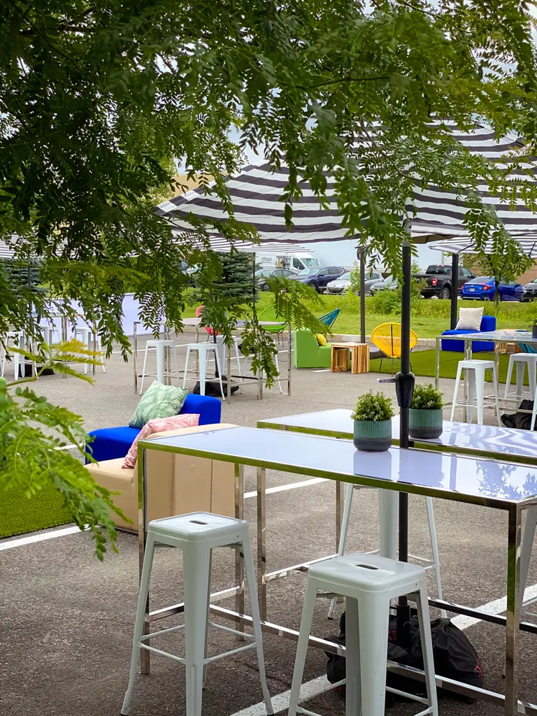 Table Commune Blanc Loft Parasol Votive
