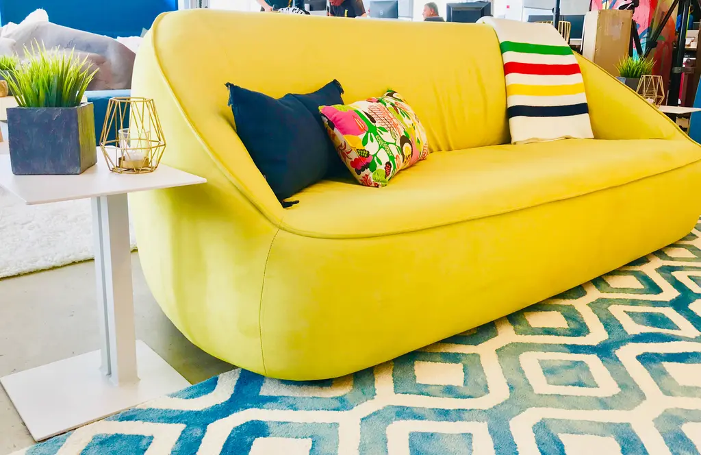 Sofa Malibu Jaune Tapis Euphemia