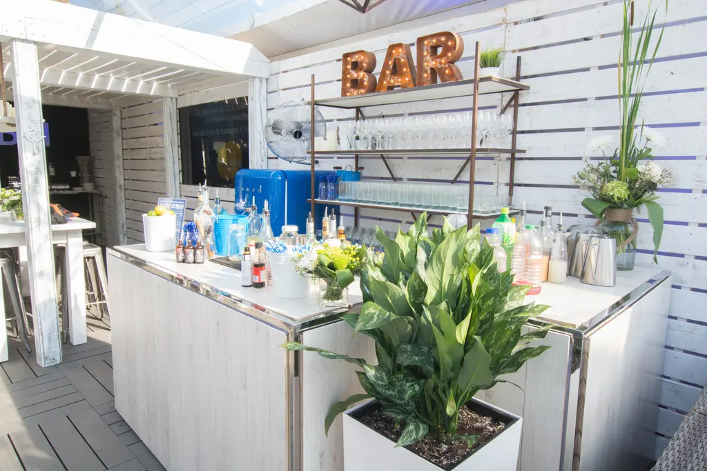 Bar Manhattan Bois Blanc Etagere Hampton