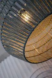Mallorca pendant lamp - 17.7'' D x 23.6" H - Basalt gray used in the inspiration Luminaire Mallorca Close Up EN