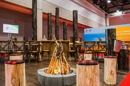 Log with cushion - Red & Black used in the inspiration Faux Foyer Buche