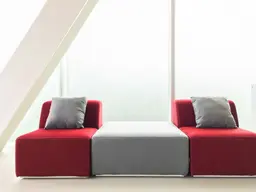 Fidji - Centre - Rouge utilisé dans le cadre de la réalisation Sofa Fidji Rouge Ottoman