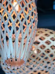 Palawan pendant lamp - Elongated - 7'' Dia x 20'' H - Wood used in the inspiration Pub Palawan