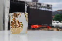 Monstera - Votive - 3’’ Dia x 3’’ H -  Frosted white & Gold used in the inspiration Votive 002 EN