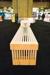 Scandinave bench - Long - White & Light brown used in the inspiration Banc Scandinave