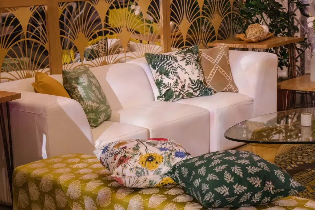 Lounge Fidji Cuir Coussin Fleur
