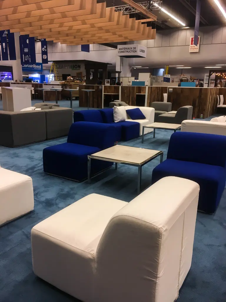 Sofa Fidji Bleu Blanc Mezzo Bois Blanc