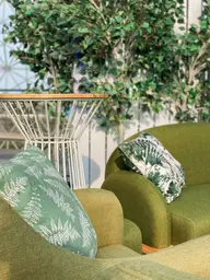Betty armchair - Caper green used in the inspiration Charlotte Vert Soho Coussin Motif