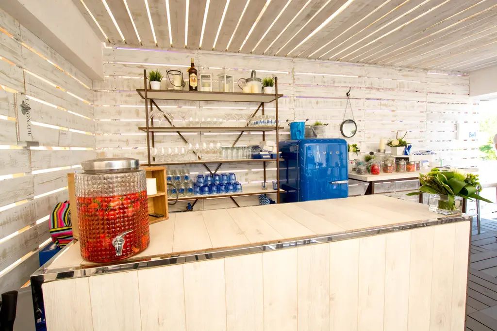 Bar Bois Blanc Etagere Hampton Metal