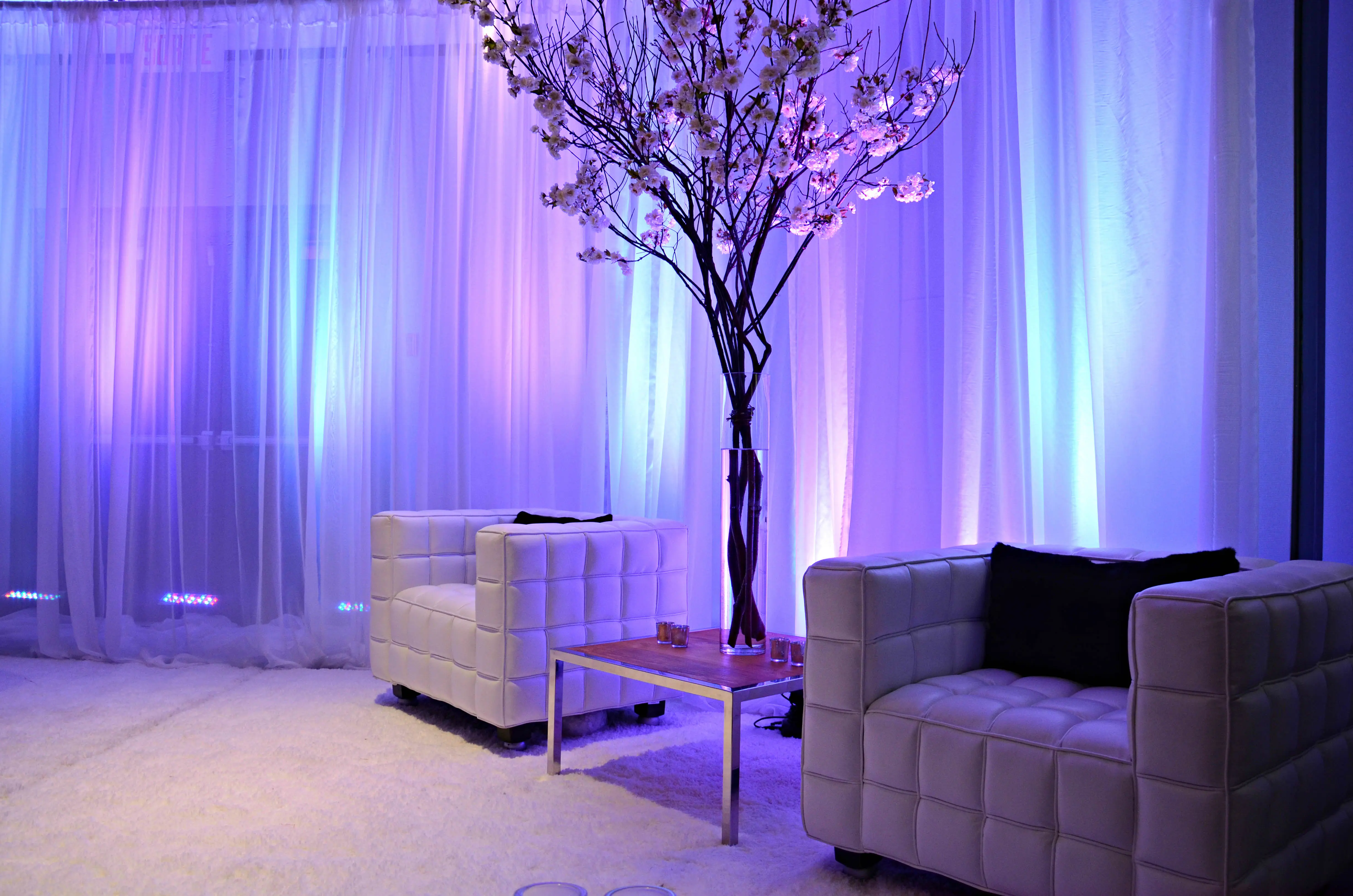 Voile curtain (WITH STRUCTURES) - 8-12' L x 8-14' H - IFR - White used in the inspiration Lounge Madmen Solo Blanc