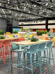 Bowie stool - Ash blue used in the inspiration Palais Congès Img 3281 EN