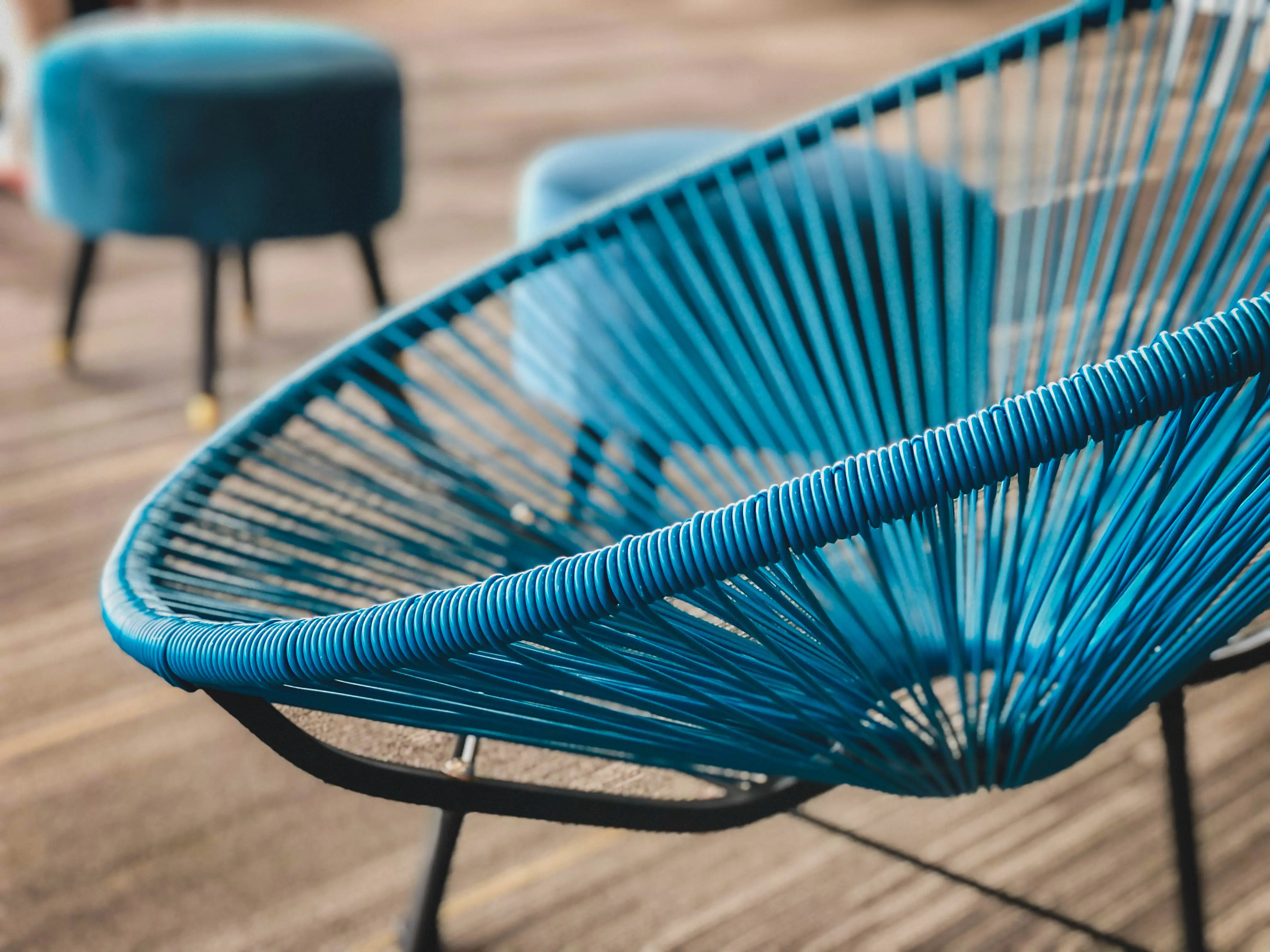 Acapulco chair - Blue used in the inspiration Chaise Acapulco