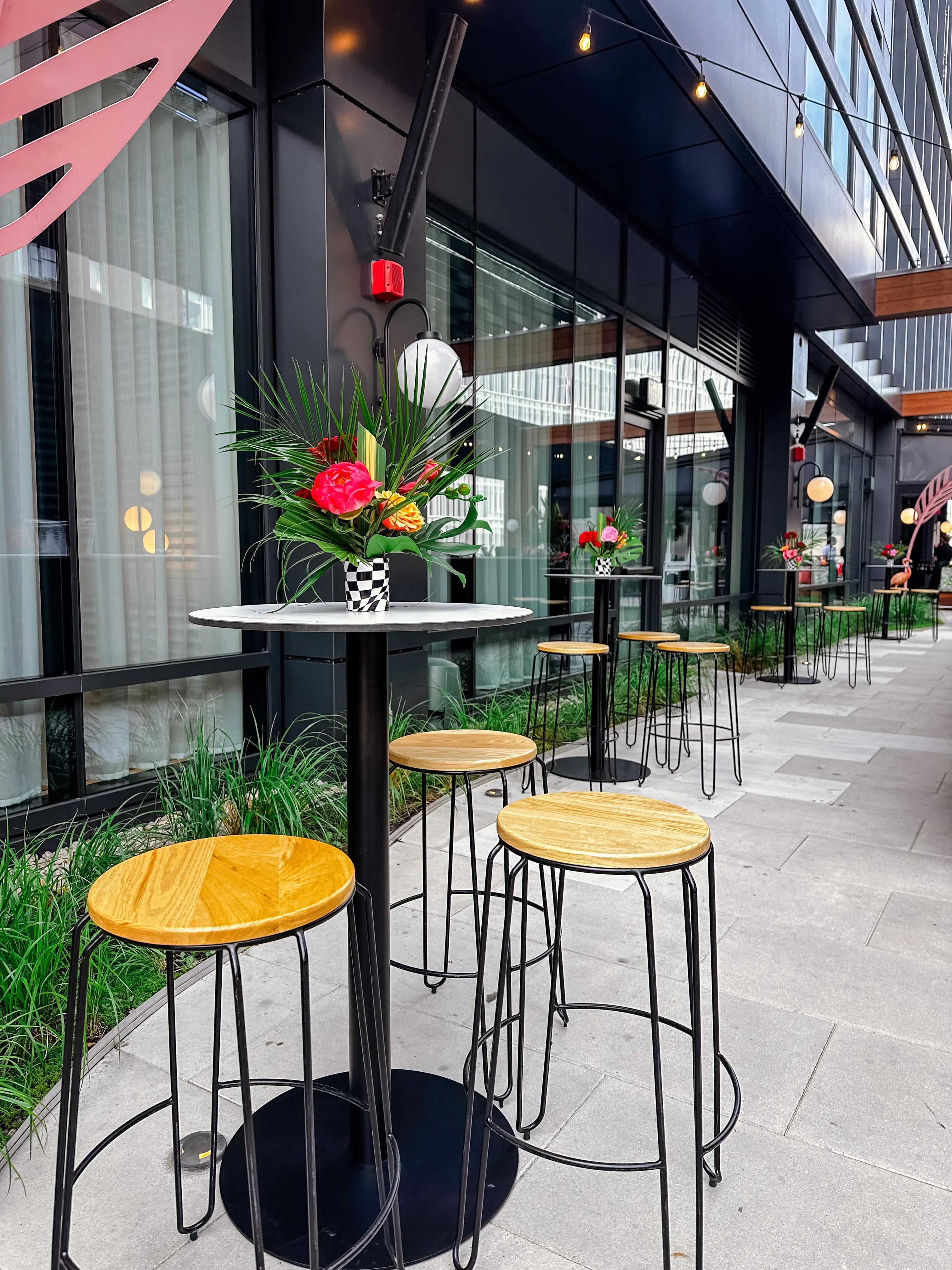 Litchi bar stool - Black & Light wood used in the inspiration Honey Rose   Scotia Gp 2025 Sydney EN