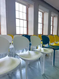 Andy chair - Lemon yellow used in the inspiration Marché Bonsecours   Chaise Andy Blanc Sarcelle Jaune EN