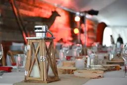 Hunter lantern - 5.8" L x 5.8" W x 15" H - Brown wood used in the inspiration Charlevoix   Murs De Bois   Accessoires 22