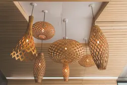 Palawan pendant lamp - Elongated - 7'' Dia x 20'' H - Wood used in the inspiration Luminaire Palawan 2 Copie 3