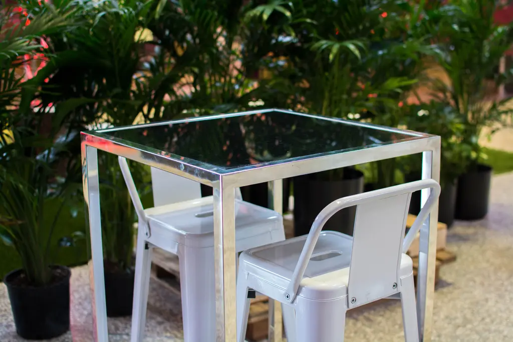 Dx Tabouret Loft Blanc Table Cocktail Tonic Noir