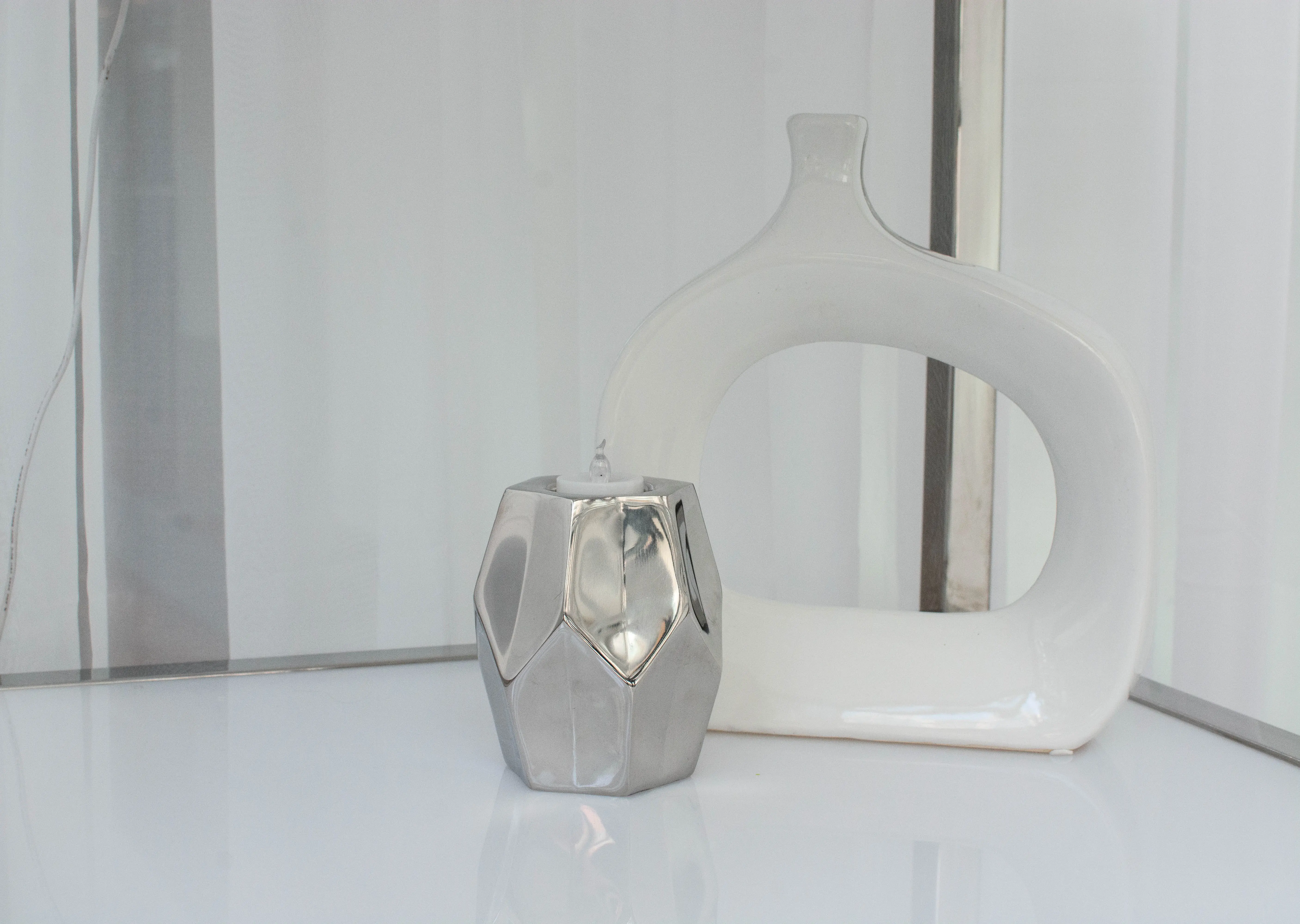 Gaspé - Vase - 10'' L x 3'' W x 11'' H - White used in the inspiration Votive Jester Vase Ouvert