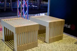 Scandinave bench - Small - White & Light brown used in the inspiration Dx Petit Banc Scandinave