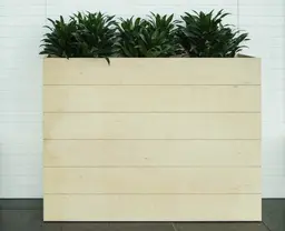 Nordique jardinière - 40" L x 36" H - Bois clair utilisé dans le cadre de la réalisation Module Verdure Bois