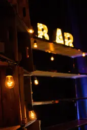 B-A-R sign - Rust used in the inspiration Lumiere Edison Etagere Verger Enseigne Bar
