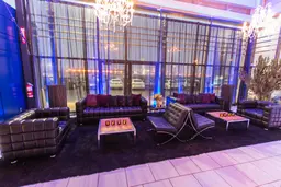 Clara chandelier - 48" Dia x 40" H - Clear used in the inspiration Lounge Madmen Noir Fenetre