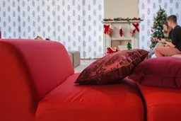 Fidji - Centre - Rouge utilisé dans le cadre de la réalisation Custom Foyer Noel Lounge Fidji Rouge