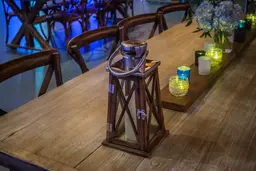Hunter lantern - 5.8" L x 5.8" W x 15" H - Brown wood used in the inspiration Pub Table Toscane Lanterne Hunter
