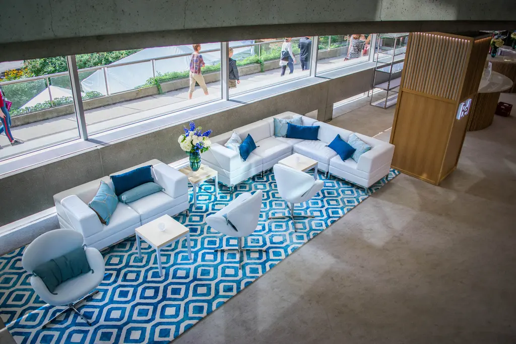 Lounge Strip Blanc Tapis Geometrie