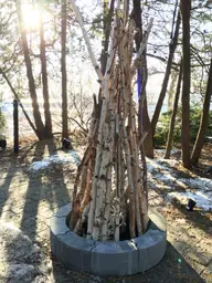 S'mores feu décoratif - Brun utilisé dans le cadre de la réalisation Feu Decoratif Smores