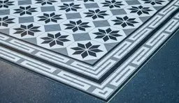 Medina plancher - 6'6" L x 10' l - Noir & Gris utilisé dans le cadre de la réalisation Plancher Motifs