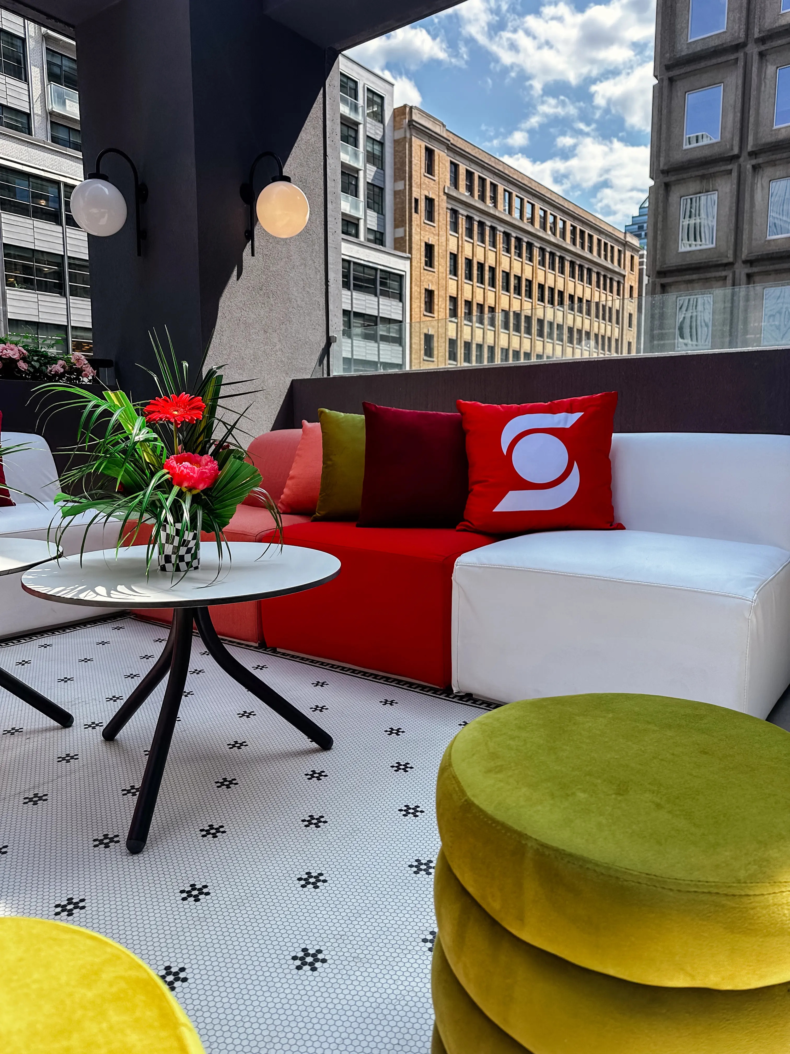 Stella cushion - Wine red used in the inspiration Honey Rose   Scotia Gp 2025 Stella Bloom EN