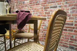 Provence - Chair - Brown & White used in the inspiration Table Victoria Chaise Provence Mur Brique Rouge Plancher Beau Prelart 2