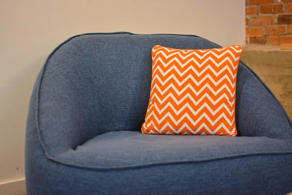 Pouf Malibu Coussin Chevron Orange