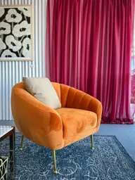 Adaline - Armchair - Burnt orange used in the inspiration Feq 2024   Suites 015 EN